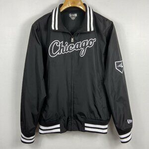 New Era 2022 MLB Chicago White Sox Track Jacket Sz M Black Full Zip Pockets